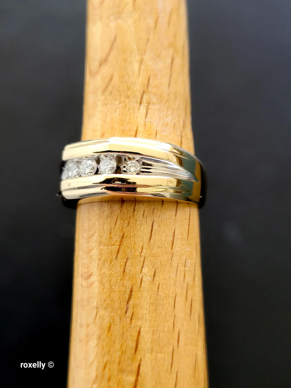 14K Yellow Gold Genuine Diamonds Band Ring Size 6.75, Solid Gold! 👌🎁
